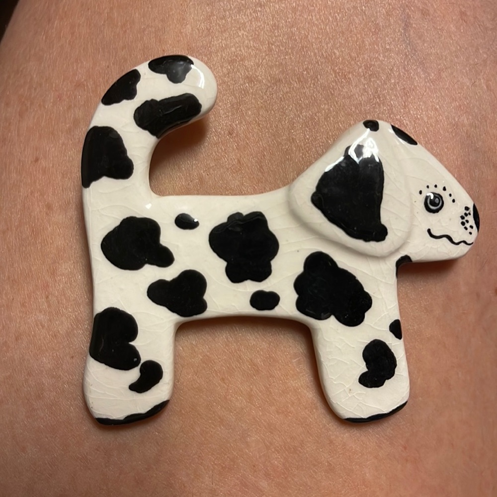 Ruby Z Glazed Ceramic Dog Signed - image 1